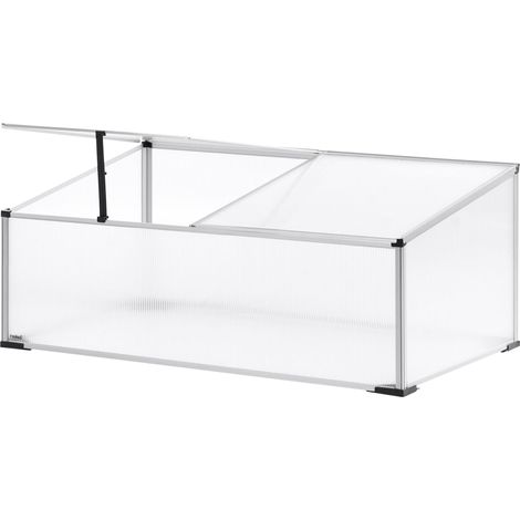 Garden Greenhouse Silver Polycarbonate Sheets Aluminum Frame UV Protection SERIFOS (1/5)