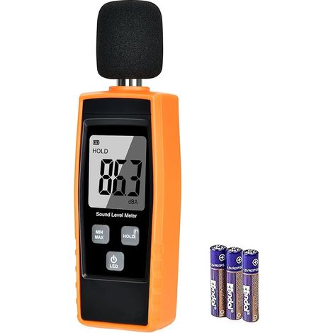 Testeur de niveau sonore manuel 30130 dB Décibel de mesure de bruit avec écran LCD numérique rétroéclairé pour utilisation intérieure/extérieure [fonction Max/min/main] (1/5)