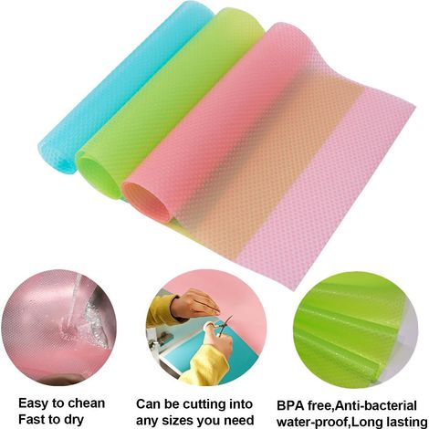 12PCS Tapis de Réfrigérateur Antibactérien 29cm x 45cm, Protection Frigo Intérieur Respecteux d'Environnement, Fond de Tiroir Cuisine Réutilisable (1/5)