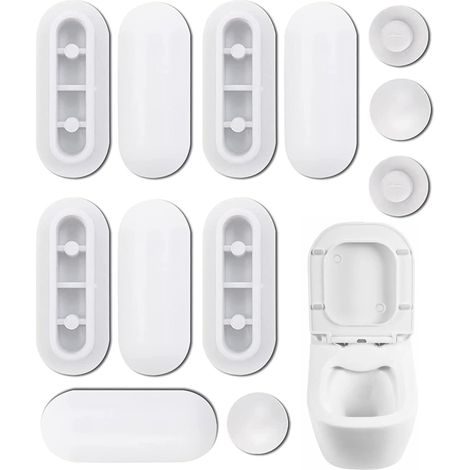 CCYKXA 12 Stück Universal-Toilettensitzpuffer, Toilettensitzpuffer, Universal-Toilettensitzpuffer, Toilettensitzpuffer, Toilettenersatzpuffer für Zuhause, Büro usw. (1/5)