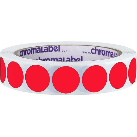 Runde, abnehmbare, farbcodierte Etiketten (0,75 Zoll), 1000 Etiketten pro Rolle, rot