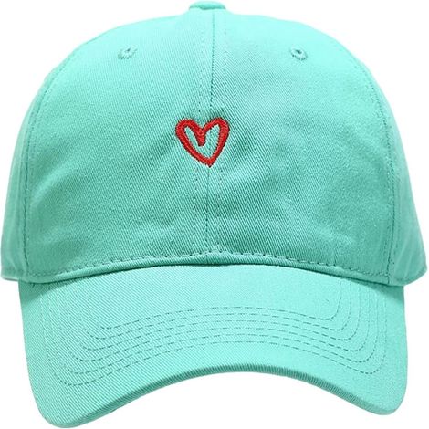 Jolie casquette de baseball brodée en forme de cœur pour femme et adolescente - Protection solaire réglable - Casquette de baseball pour activités de plein air (1/5)