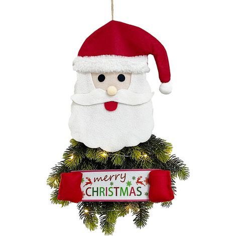 Guirnalda de gorros de Navidad con luces LED, decoración navideña - 50 x 30 cm (1/5)