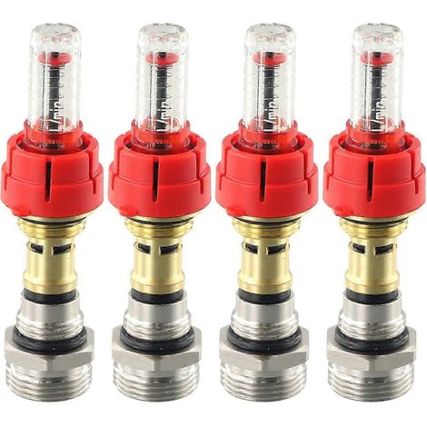 Lot de 4, débitmètre pour collecteur de chauffage au sol, régulateur de débit DN25, débits 0-5 l/min (1/4)
