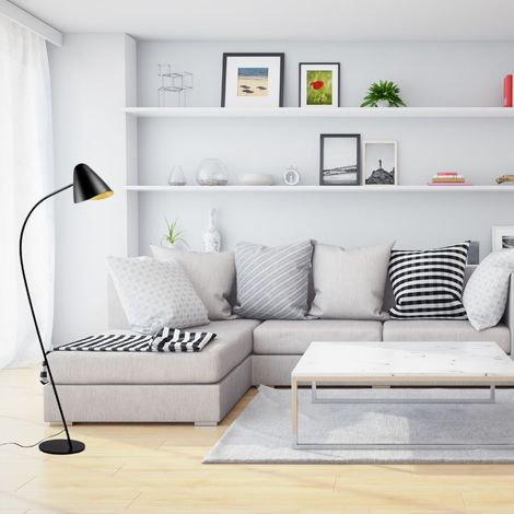 Leds-C4 Organic - Lampadaire Organique Noir Doré 1x E27 (1/2)