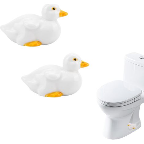 2pcs Caches-Vis Toilette Canard, Adorables, Caches-Vis Toilette Céramique Décoratifs pour Décor de Salle de Bain Installation Facile Étanches (Style 2) (1/5)