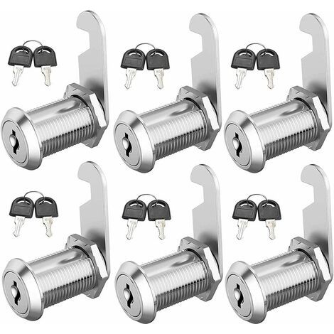 Serrure à came pour boîte aux lettres avec 2 clés, serrure à came cylindrique, serrure pour armoire de bureau, serrure pour tiroir de bureau (20 (1/5)