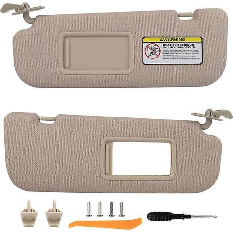 Paire de pare-soleil gauche et droit, référence d'origine 85210-3X040-TX et 85220-3X0XX-TX, compatibles avec Hyundai Avante MD / Elantra MD (2011-2013), couleur beige. (1/5)