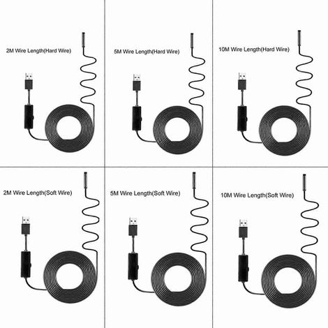 IP67 wasserdichte industrielle Endoskop-Inspektionskamera, 8-mm-Objektiv, 8 integrierte LEDs, flexible USB-Sonde für visuelle Inspektion, professionelles Diagnosegerät (1/5)