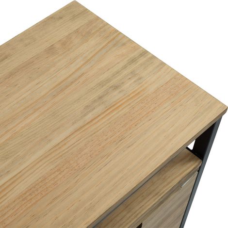 Mueble Multiusos iCub ECO 80x40x80cm con estantes Negro en madera de pino maciza acabado vintage estilo Industrial Box Furniture