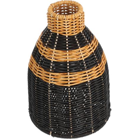 Jarrón de ratán de imitación, jarrón rústico, cesta de flores, decoración para el hogar, cesta de flores, jarrones rústicos, jarrón de flores, cesta de flores exquisita, jarrón, cesta, jarrón tejido,  (1/5)