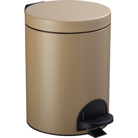 Poubelle à pédale Sanelia - seau antibactérien - 5l - beige gris - RAL 1019 (1/2)