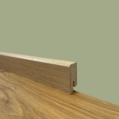 PROMO 96 metri lineari di BATTISCOPA ZOCCOLINO SQUADRATO BASSO in FIBRA DI LEGNO 40X15 ROVERE