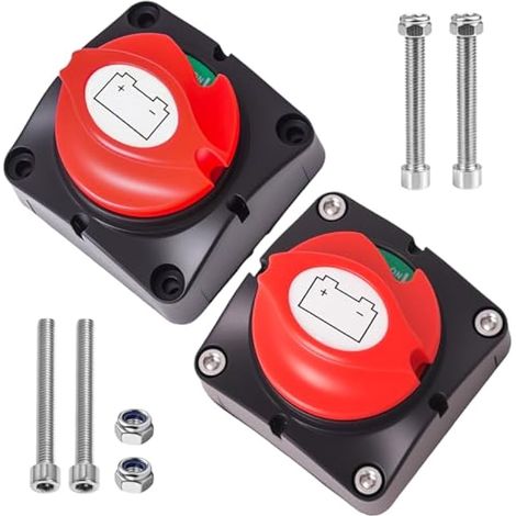 Coupe-batterie 12V-48V 200A, interrupteur d'isolation étanche, coupe-circuit principal pour voiture, bateau, camping-car, quad, marin – Lot de 2
