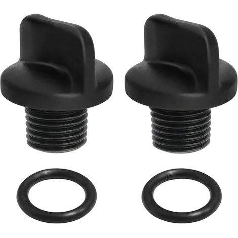 Lot de 2 bouchons de vidange de pompe de piscine en plastique avec anneaux d'étanchéité pour pompes filtrantes, systèmes de purification d'eau