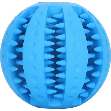 Balle à pois pastèque pour animaux de compagnie, balle à mâcher pour chien, jouet interactif rotatif bleu (1/5)