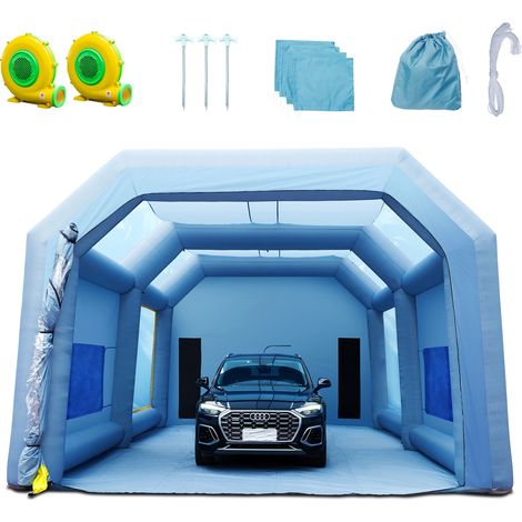 Mophorn Cabina de pintura inflable , tienda de pintura para automóviles de 33x20x13 pies con sistema de filtro y 2 sopladores (1/5)