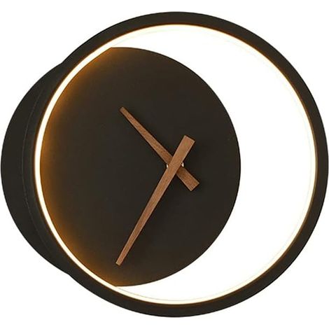 Lampe murale créative en et fer forme d'horloge éclairage décoratif pour salon lumière chaude Silicone (1/4)