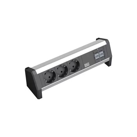 BACHMANN 339.1004 Steckdosenleiste 3xSchuko 2xCAT5e GST18 inklusive Haltewinkel und Schrauben-'1001097' (1/2)