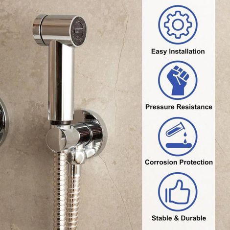 Lot de 2 robinets d'arrêt de douche G1/2" femelle x mâle, vanne de contrôle du débit d'eau en laiton pour pommeau de douche rouge (1/5)