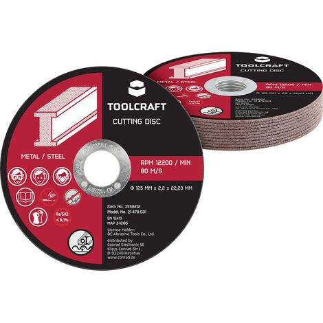 TOOLCRAFT  TO-10674636 Trennscheiben-Set 125 mm 10 St. Aluminiumoxid (1/5)
