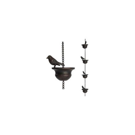 1 chaîne de pluie pour gouttières, oiseaux mobiles sur gobelets, jeux de pluie avec crochet de suspension et oiseaux (1/5)