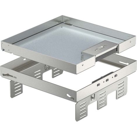 OBO Bettermann Quadratische Kassette mit Schnurauslass 243x243mm Edelstahl, rostfrei A2 1.4301, 7409238 (1/2)