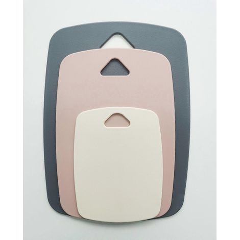 Planches à découper pour la cuisine, lot de 3 planches à découper en plastique, planches épaisses pour viande, légumes et fruits, avec poignée ergonomique, compatibles lave-vaisselle (pin (1/5)