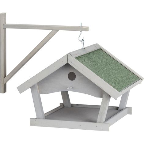 Mangiatoia per uccelli decorativa giardino balcone design funzionale 30 x 20 x 15 cm in legno naturale 130011161