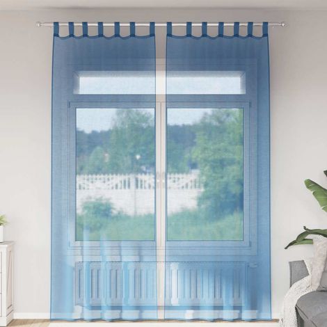 Voile Vorhänge mit Schlaufen 2 Stk. Königsblau 140x260 cm