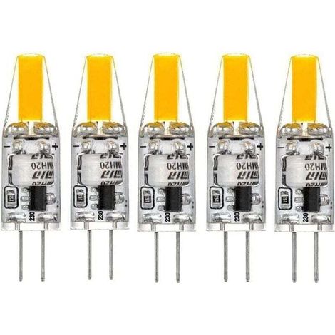 G4 LED 220V 3W 2700K blanc chaud 160LM, ampoules en silicone remplacent les ampoules halogènes traditionnelles 30W, paquet de 5 unites (1/5)