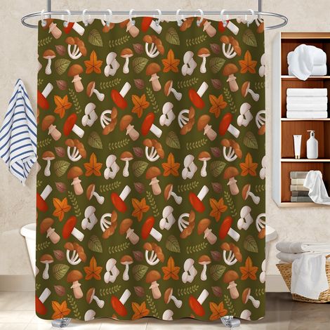 Voile de douche fluide en polyester 180x180 avec œillets rideau séchage rapide pour un printemps fleuri dans la salle de bain (1/5)