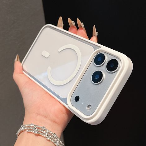 Étui de chargement sans fil magnétique (iPhone 15 blanc) (1/5)