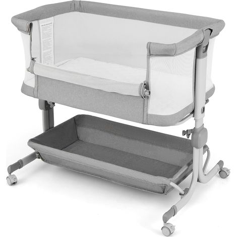 Goplus – Berceau cododo 3 en 1 – Lit pliable avec hauteur réglable 75-85 cm – Angle d'inclinaison 3°-8° – Rangement et sac de transport inclus