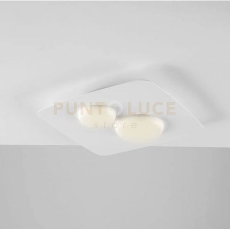 Plafoniera Megan, Moderna Led Integrato 33x33 Metallo e Alluminio Bianco