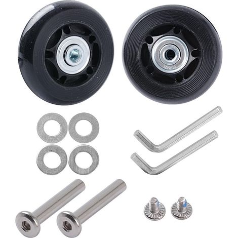 Lot de 2 roues de rechange pour valises, mesurant 60618 mm / 35 mm, pour la réparation et l'entretien des bagages.-AquaForge (1/5)