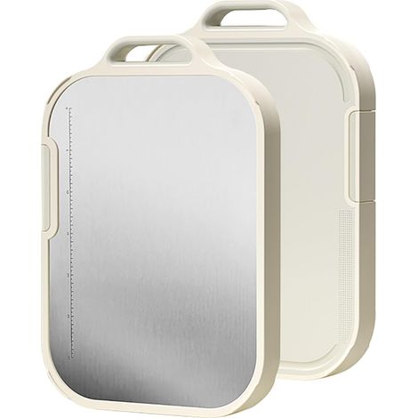 Tagliere in acciaio inox, taglieri a doppia faccia, robusti e spessi, appendibili o appoggiabili, con superficie affilatrice (1/5)