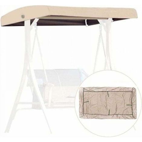 Beige Toile de Rechange pour Balancelle, Housse de Rechange 3 Places, Toit Balancelle de Jardin, Impermeable Couverture Auvent pour Jardins Battants et Terrasses (19112018/23cm) (1/4)