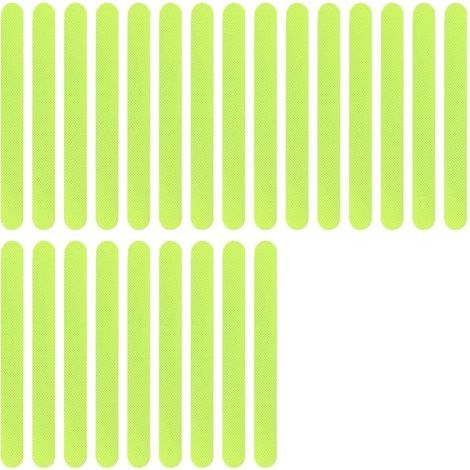 24 Pieces Glow in the Dark Anti-Slip Adhesive Tapes, Glow in the Dark Non-Slip Adhesive Tapes, for Stair Treads, Waterproof, Bunk Beds, Bathtubs, Kitchens, Swimming Pools 2 x 20 cm (1/5)