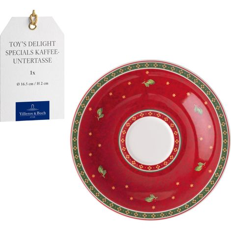sous-tasse pour café, dessous de tasse, petite assiette en porcelaine, vaisselle de Noël, 16,7 cm Ø, résistant au lave-vaisselle et au four à micro-ondes (1/5)