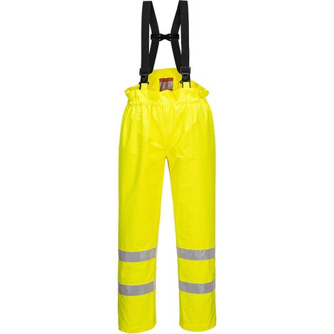 Pantalon Bizflame Rain non doublé Hi-Vis Antistatique FR couleur : Jaune taille S - PORTWEST