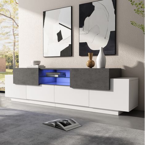 TV Möbel Schrank mit Aufbewahrung 180 cm Grau OKMYHOME (1/5)