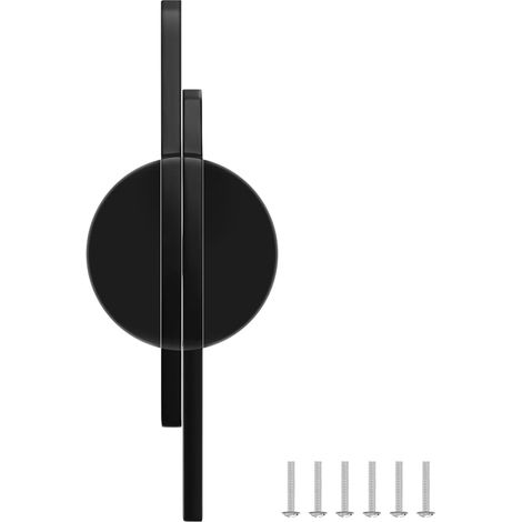 2 poignées de meuble, boutons meuble demi-ronds noirs, noir mat (1/5)