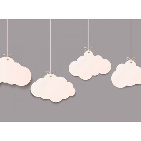 Papier peint panoramique design motif nuage Tapisserie panoramique grise pour bureau Papier peint panoramique original pour salon (1/4)