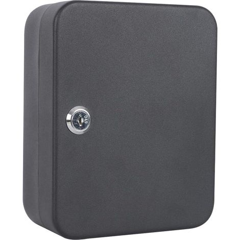 Armoire à clés verrouillable à 20 chiffres, boîte de rangement pour clés pour maison, bureau, appartement (noir, style clé) (1/4)