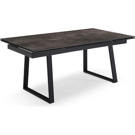 Table extensible 180/260 cm céramique gris vieilli pieds luge - MAINE 02 (1/5)