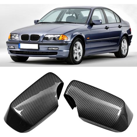 Außenspiegelabdeckung in Carbon-Optik, kratzfest, für BMW 3er E46 (1998–2005), Schwarz (1/5)