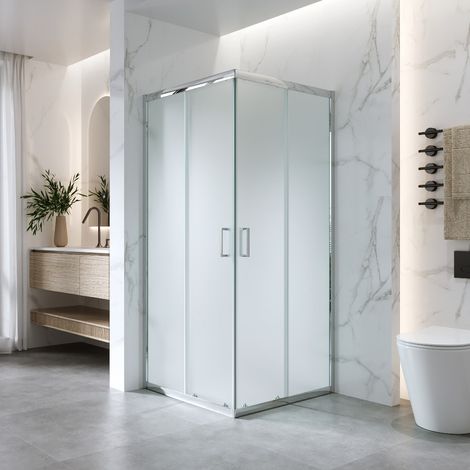 Box Doccia Angolare Scorrevole 70x70 Cm H 185 cm vetro 6 mm Opaco Kiro