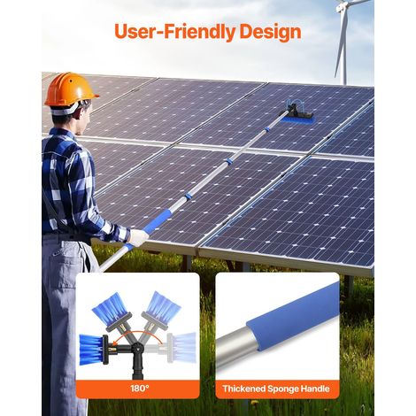 Kit Perche Télescopique Nettoyage Panneaux Solaires Extensible à (1/5)