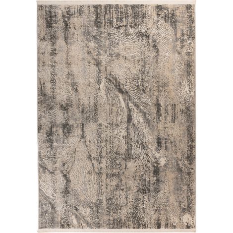 Tapis vintage gris motif texturé doux et facile à vivre - 150 x 80 cm (1/4)